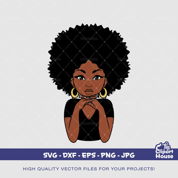 Afro Woman Relaxed, african american svg, black woman svg, afro girl svg, black girl magic svg, black queen svg