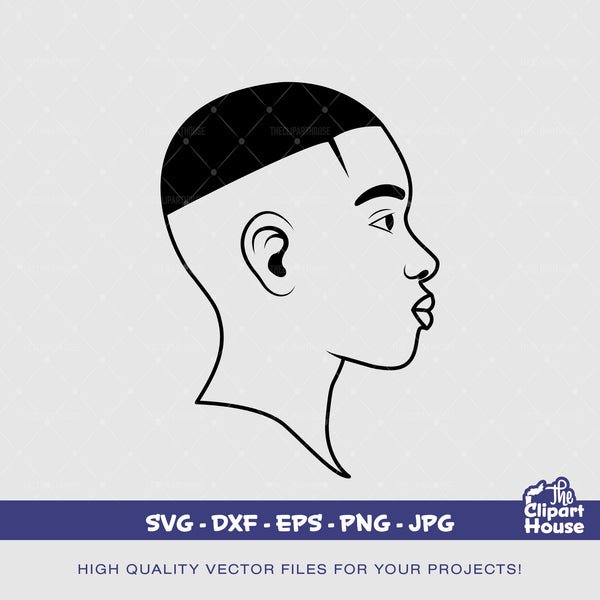 Black Man Fade Silhouette, african american svg, black man svg, bearded man svg, black excellence svg, melanin svg, dope svg