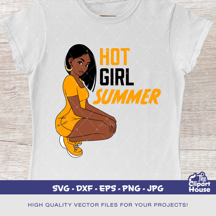 Hot Girl Summer Black Woman, african american svg, black woman svg, afro girl svg, black girl magic svg, black queen svg, hot girl summer - The Clipart House