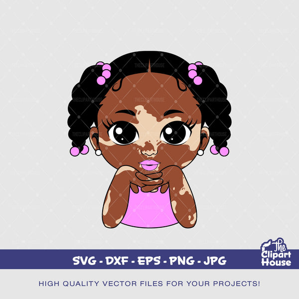 Vitiligo Black Girl, african american svg, black woman svg, black girl svg, melanin svg, afro girl svg, melanin svg