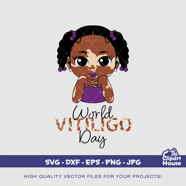 Vitiligo Black Girl, african american svg, black woman svg, black girl svg, melanin svg, afro girl svg, melanin svg