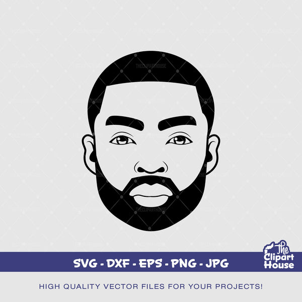 Black Man Silhouette, african american svg, black man svg, bearded man svg, black excellence svg, melanin svg, dope svg, black king svg