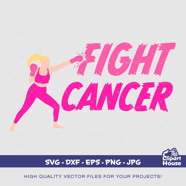 Fight Cancer Woman 2, cancer research svg, cancer ribbon svg, cancer awareness svg, woman svg, ponytail woman svg