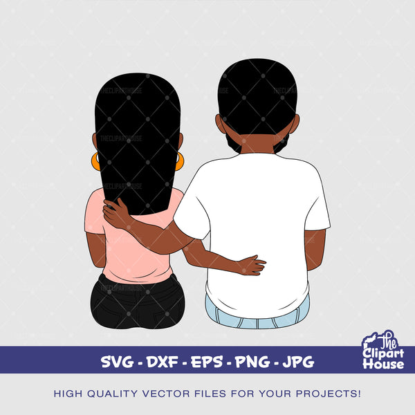 Couple, african american svg, black woman, black man, couple svg, family svg, hugging svg, relationship svg