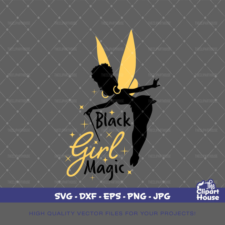 Black Girl Magic Fairy, quote svg, sayings svg, african american svg, black woman svg, afro girl svg, black girl magic svg, black quotes svg - The Clipart House