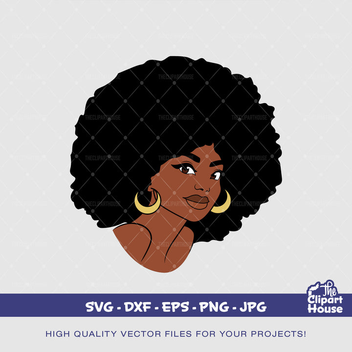 Black Afro Woman 2, african american svg, black woman svg, afro girl svg, black girl magic svg, black queen svg - The Clipart House