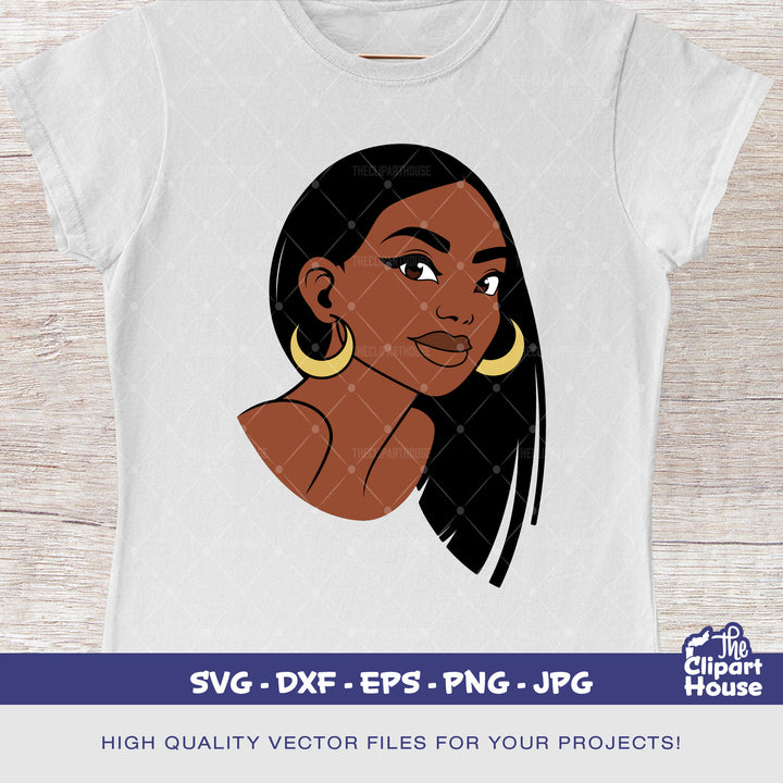 Black Long Hair Woman, african american svg, black woman svg, afro girl svg, black girl magic svg, black queen svg - The Clipart House