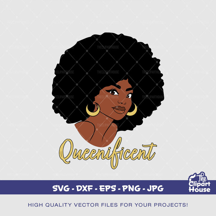 Queenificent Black Woman, african american svg, black woman svg, afro girl svg, black girl magic svg, black queen svg - The Clipart House