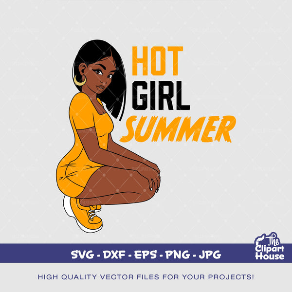 Hot Girl Summer Black Woman, african american svg, black woman svg, afro girl svg, black girl magic svg, black queen svg, hot girl summer - The Clipart House