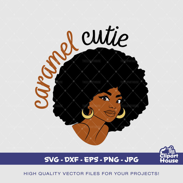 Caramel Cutie Woman, african american svg, black woman svg, afro girl svg, black girl magic svg, black queen svg - The Clipart House