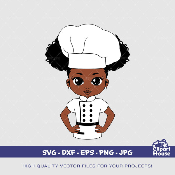 Black Girl Chef, african american svg, black woman svg, afro girl svg, black girl magic svg, black queen svg, black chef svg