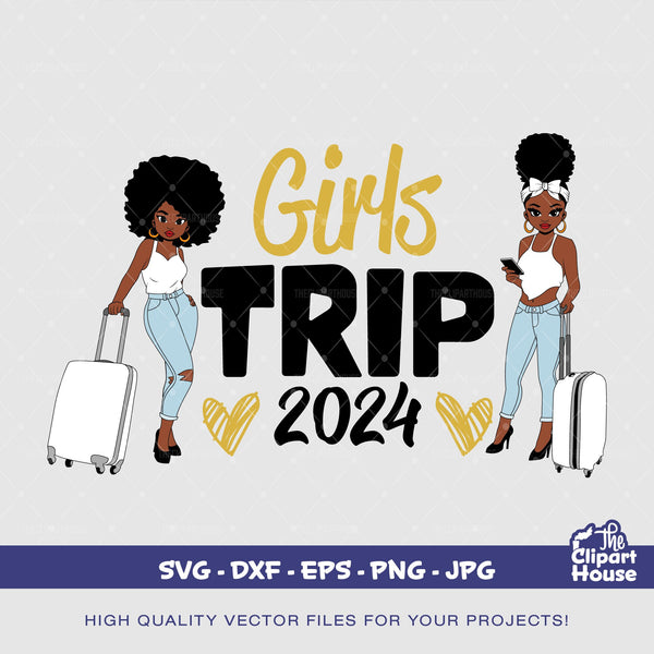 Girls Trip 2024 Suitcase, Cricut svg, Girls Trip Svg, Cut Files Svg, friends trip svg, travel svg, travel vlog, best friends svg