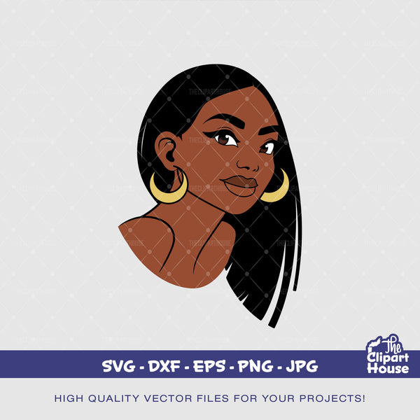 Black Long Hair Woman, african american svg, black woman svg, afro girl svg, black girl magic svg, black queen svg - The Clipart House