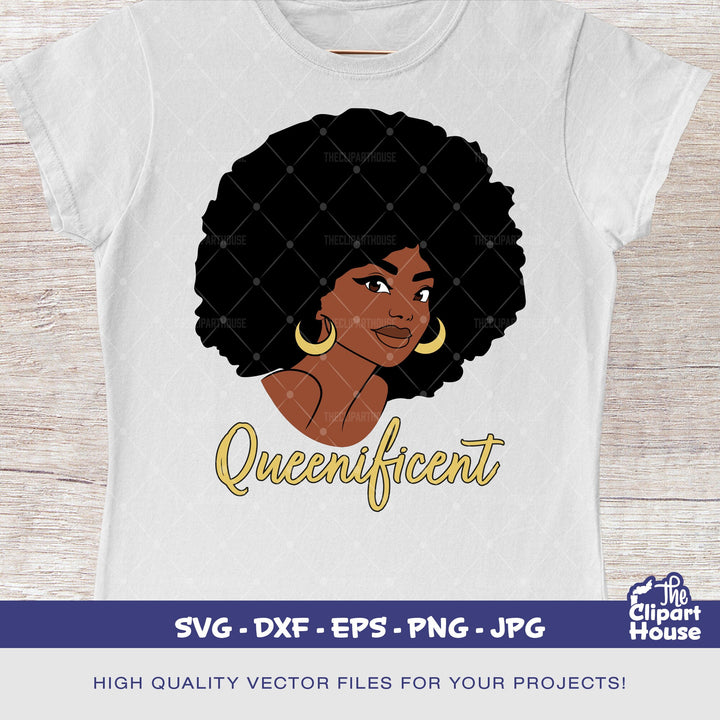 Queenificent Black Woman, african american svg, black woman svg, afro girl svg, black girl magic svg, black queen svg - The Clipart House