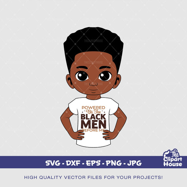 Powered By The Black Men Before Me Boy, african american svg, black kid svg, afro child svg, black boy magic svg, peekaboo boy svg