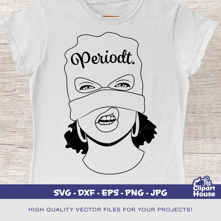 Black Woman Periodt Balaclava Outline, african american svg, black woman svg, afro girl svg, black girl magic svg, black queen svg - The Clipart House