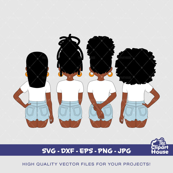 Friendship Girls 4, african american svg, black woman, friendship goals, best friends, group of friends svg, black girl magic svg