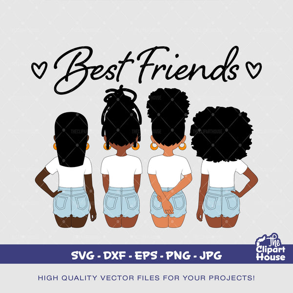 Best Friends, african american svg, black woman, friendship goals, best friends, group of friends svg, black girl magic svg, besties svg