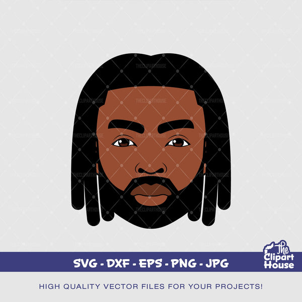 Black Man Locs, african american svg, black man svg, bearded man svg, black excellence svg, melanin svg, dope svg, black king svg