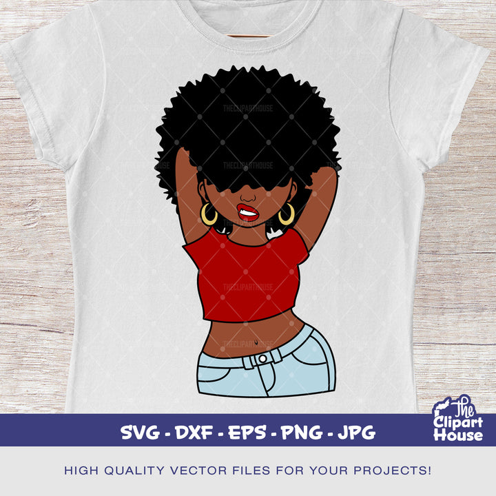 Curvy Black Woman 2, african american svg, black woman svg, afro girl svg, black girl magic svg, black queen svg - The Clipart House