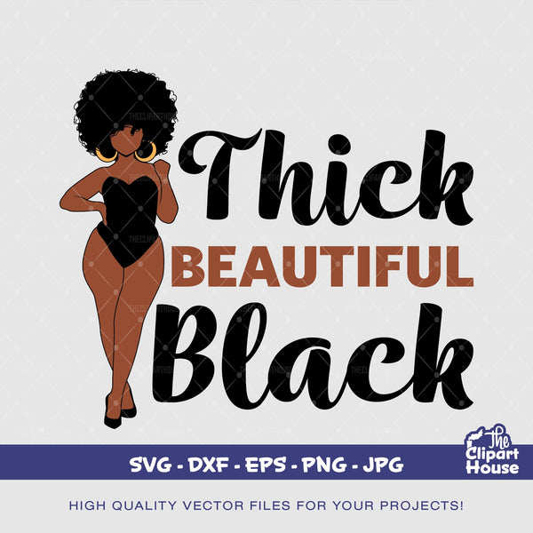 Thick Beautiful Black Woman, african american svg, black woman svg, afro girl svg, black girl magic svg, black queen svg - The Clipart House