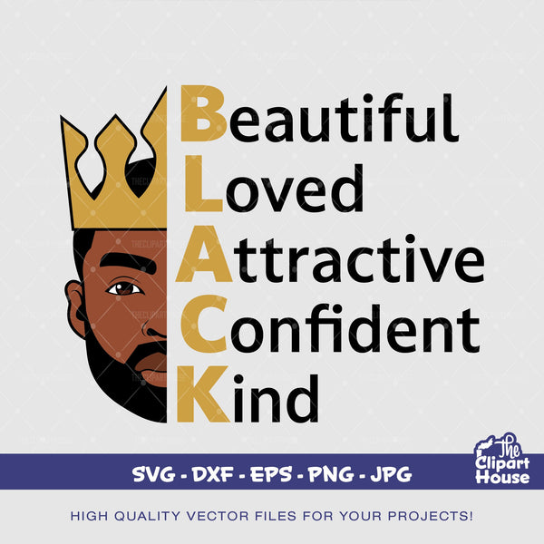 Black King Quotes, african american svg, black man svg, bearded man svg, black excellence svg, melanin svg, dope svg