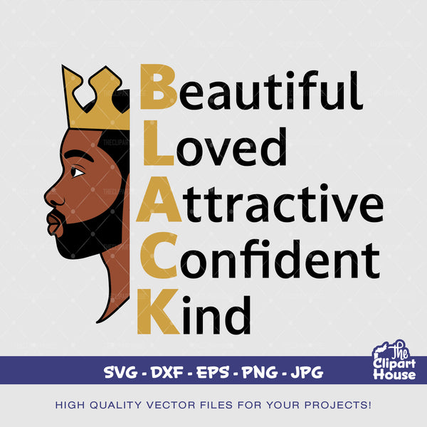 Black King Quotes 3, african american svg, black man svg, bearded man svg, black excellence svg, melanin svg, dope svg