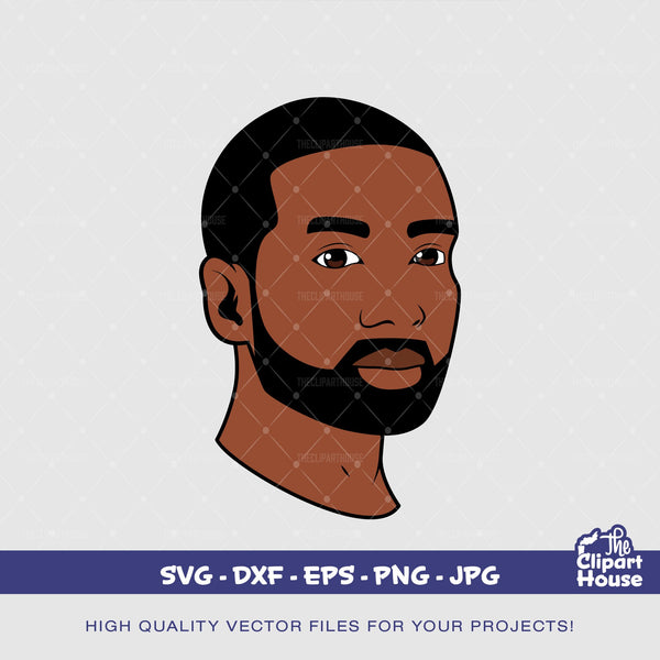 Black Man 2, african american svg, black man svg, bearded man svg, black excellence svg, melanin svg, dope svg, black king svg