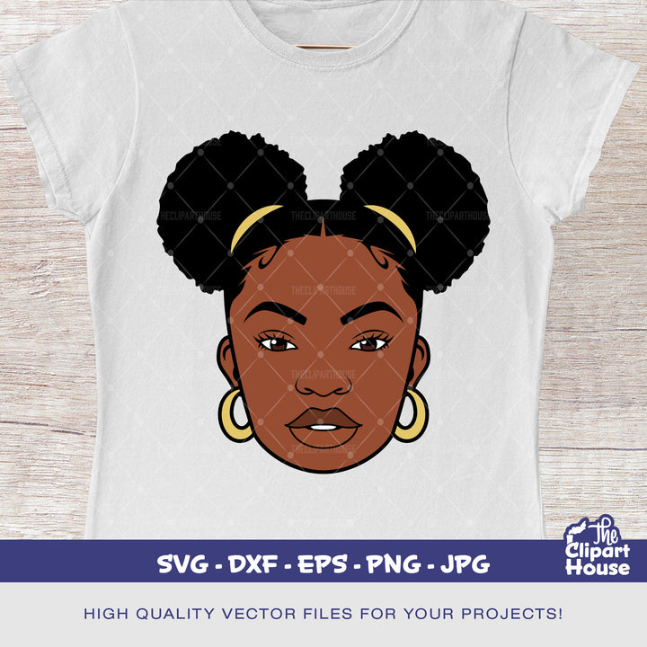 Afro Puff Young Woman, african american svg, black woman svg, afro girl svg, black girl magic svg, black queen svg - The Clipart House