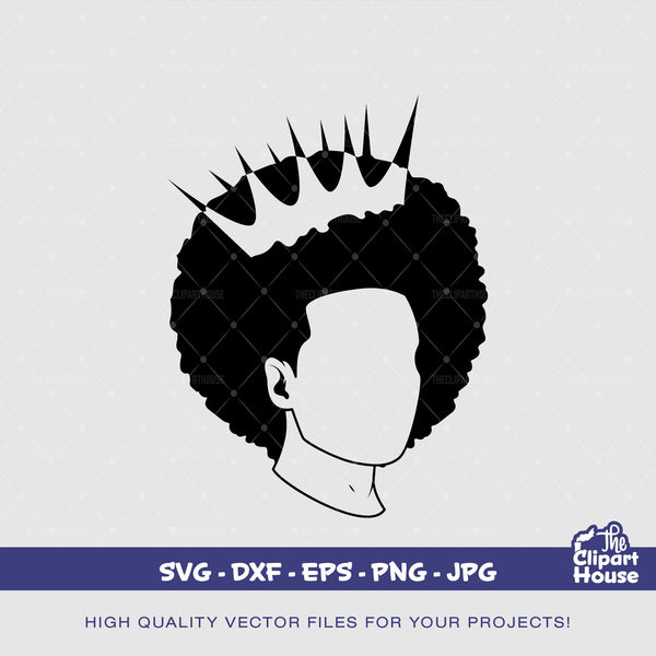 No Face Afro Man King, african american svg, black man svg, bearded man svg, black excellence svg, melanin svg, dope svg