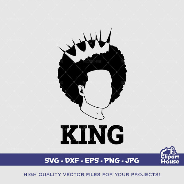 No Face Afro Man King 2, african american svg, black man svg, bearded man svg, black excellence svg, melanin svg, dope svg