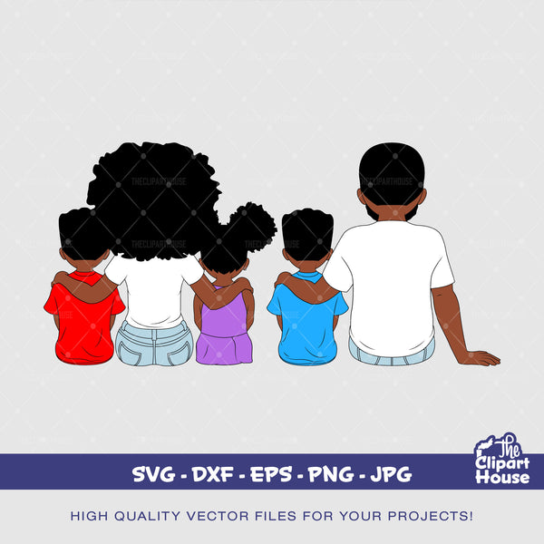 Parents and Kids 2, african svg, black woman, mother goals, parents svg, father svg, family svg