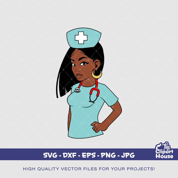 Black Woman Nurse 2, black nurse, african american svg, black woman svg, doctor svg, hospital svg