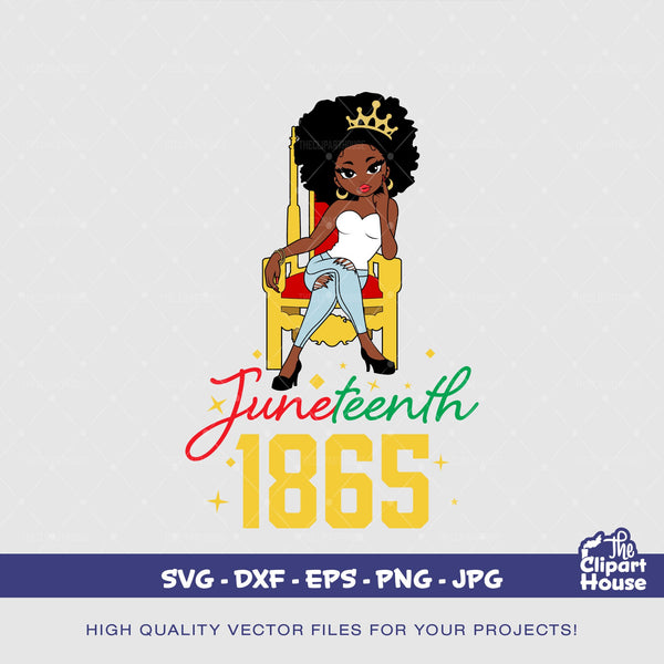 Juneteenth Queen, african american svg, juneteenth, black history, 1865, black history month svg