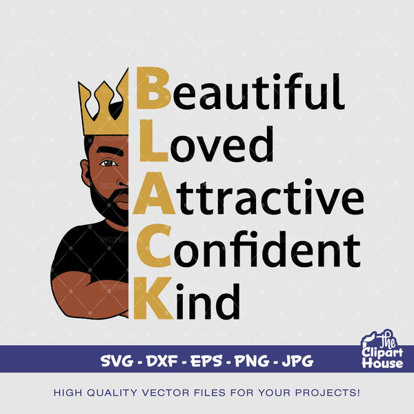 Black King Quotes 2, african american svg, black man svg, bearded man svg, black excellence svg, melanin svg, dope svg