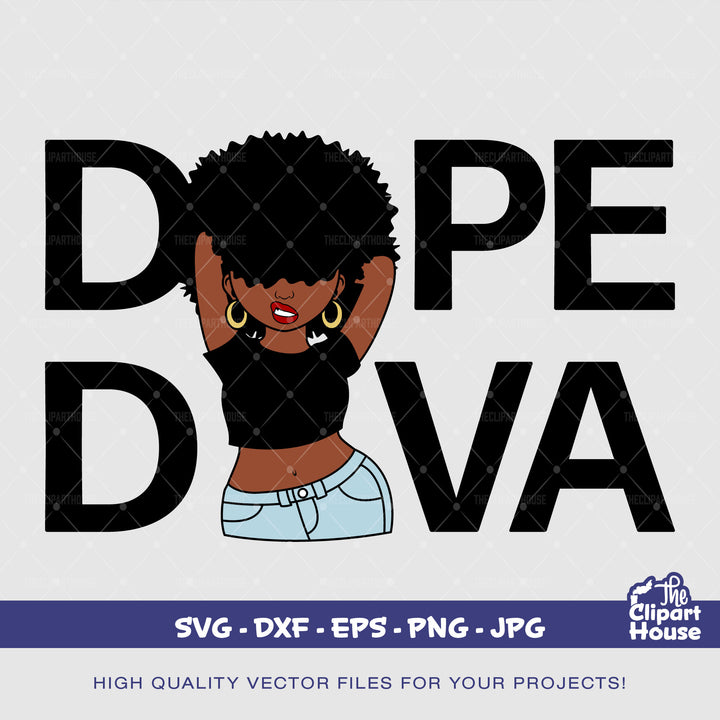 Dope Diva, african american svg, black woman svg, afro girl svg, black girl magic svg, black queen svg - The Clipart House