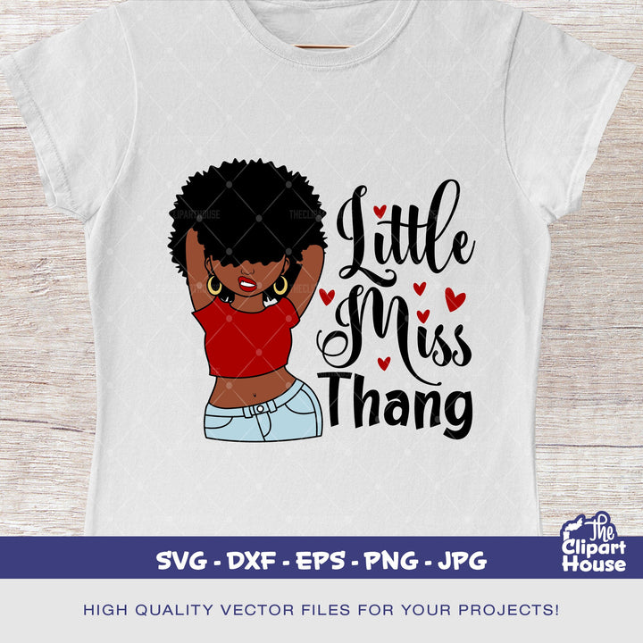 Little Miss Thang Woman, african american svg, black woman svg, afro girl svg, black girl magic svg, black queen svg - The Clipart House