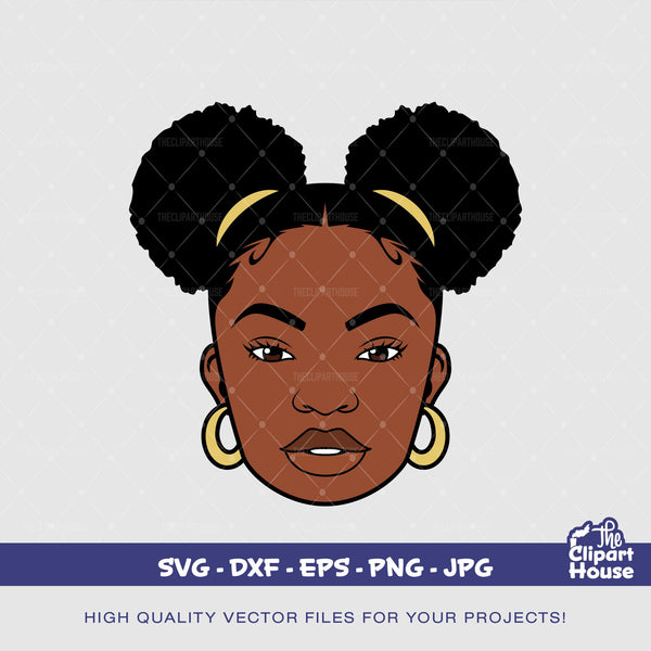 Afro Puff Young Woman, african american svg, black woman svg, afro girl svg, black girl magic svg, black queen svg - The Clipart House