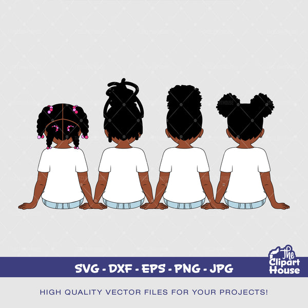 Friendship Young Girls 4, african american svg, black girls, friendship goals, best friends, young girls