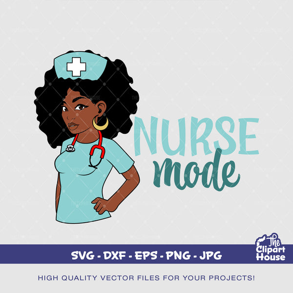 Nurse Mode Black Woman, black nurse, african american svg, black woman svg, doctor svg, hospital svg