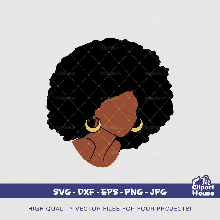 No Face Afro Woman 2, smirk svg, african american svg, black woman svg, black queen svg, black girl magic svg - The Clipart House