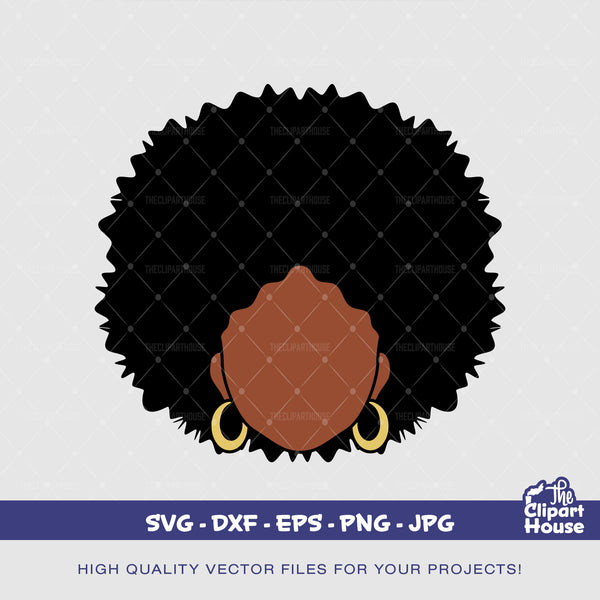 No Face Afro Woman 3, smirk svg, african american svg, black woman svg, black queen svg, black girl magic svg - The Clipart House