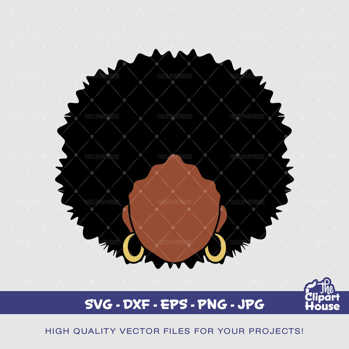 No Face Afro Woman 3, smirk svg, african american svg, black woman svg, black queen svg, black girl magic svg - The Clipart House