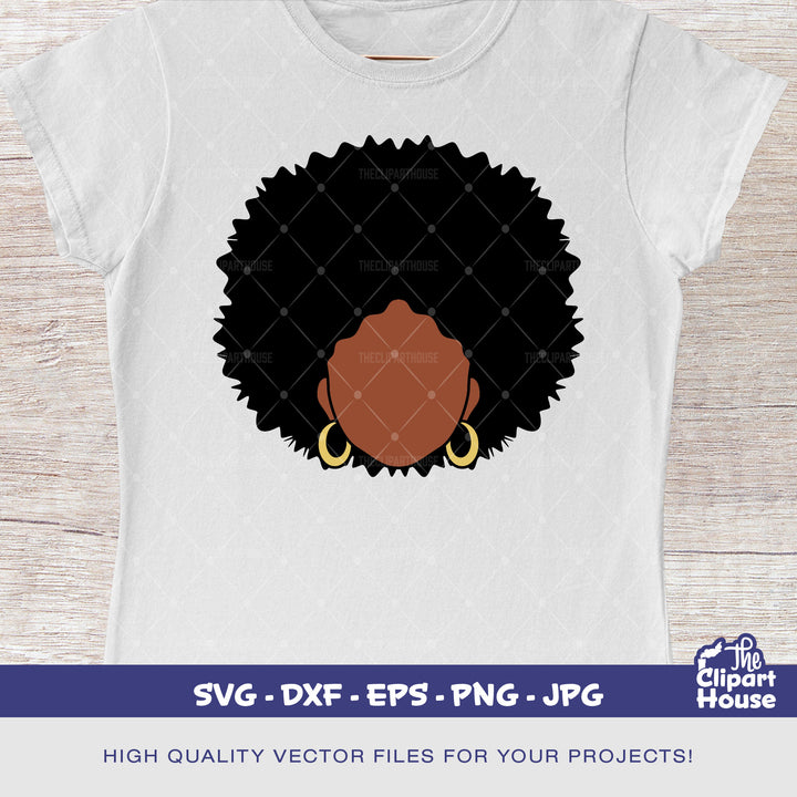 No Face Afro Woman 3, smirk svg, african american svg, black woman svg, black queen svg, black girl magic svg - The Clipart House