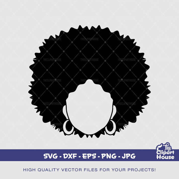 No Face Afro Woman 3 Silhouette, smirk svg, african american svg, black woman svg, black queen svg, black girl magic svg - The Clipart House