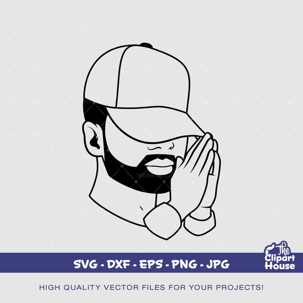 Praying Hands Black Man Outline, african american svg, black man svg, afro,faith svg, religion svg, blessings svg, faithful svg