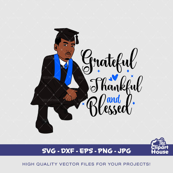 Grateful Graduation Black Man, graduation svg, Senior 2023, graduation hat svg, graduation gifts svg, university planner, high school svg