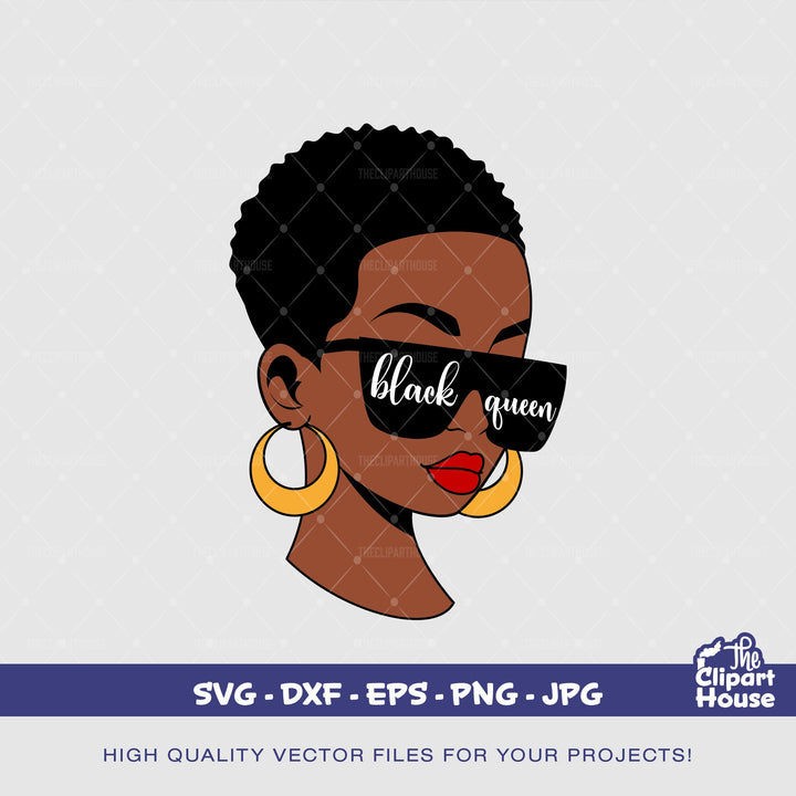 Black Queen Glasses, african american svg, black woman svg, black girl svg, melanin svg, afro girl svg - The Clipart House