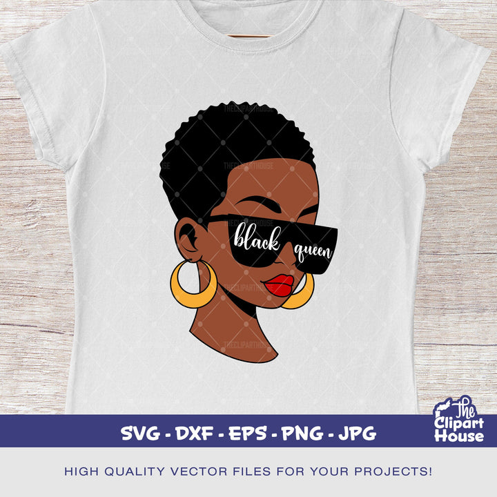 Black Queen Glasses, african american svg, black woman svg, black girl svg, melanin svg, afro girl svg - The Clipart House