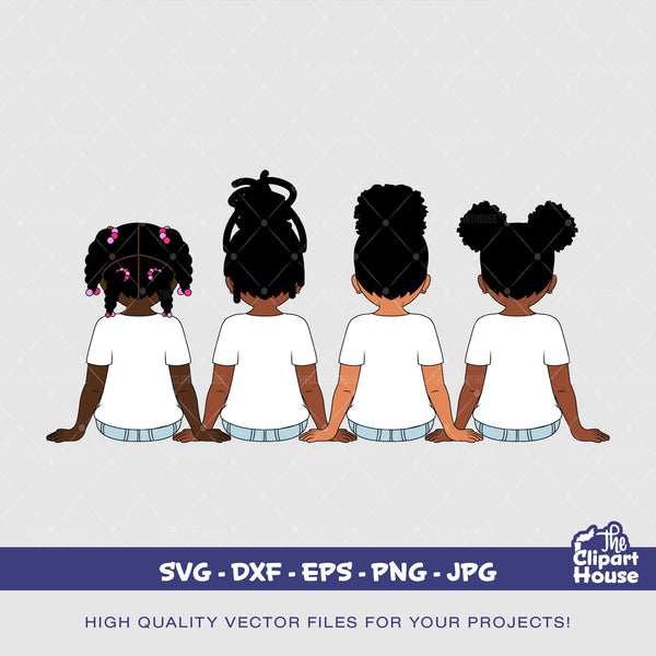 Friendship Young Girls, african american svg, black girls, friendship goals, best friends, young girls